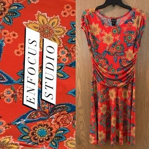 ENFOCUS STUDIO Floral Ruched Fit&Flare Dress